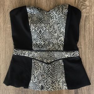Guess Snakeskin Pattern Zip-up Tube Top